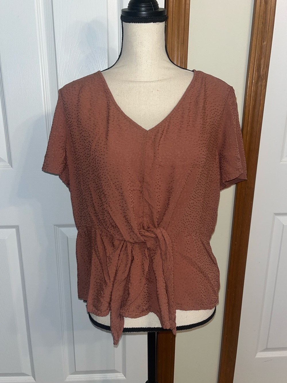 Maurice’s Tan Polka Dot Blouse